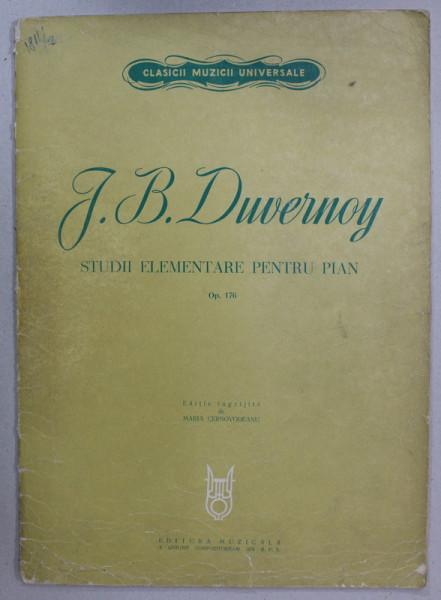 STUDII ELEMENTARE PENTRU PIAN de J.B. DWERNOY , OPUS 176 , 1965, PARTITURI