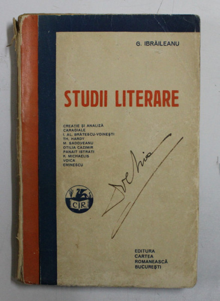 STUDII LITERARE de G. IBRAILEANU , 1930