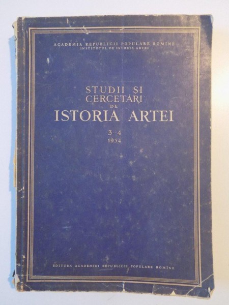 STUDII SI CERCETARI DE ISTORIA ARTEI 1954