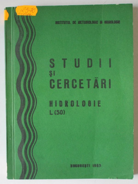 STUDII SI CERCETARI , HIDROLOGIE , VOLUMUL L ( 50 ) , 1983