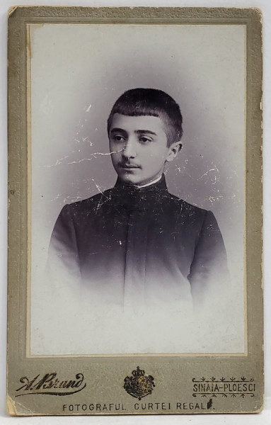 STUDIO A. BRAND , BRASOV , ELEV IN UNIFORMA , FOTOGRAFIE C.D.V , CCA. 1900