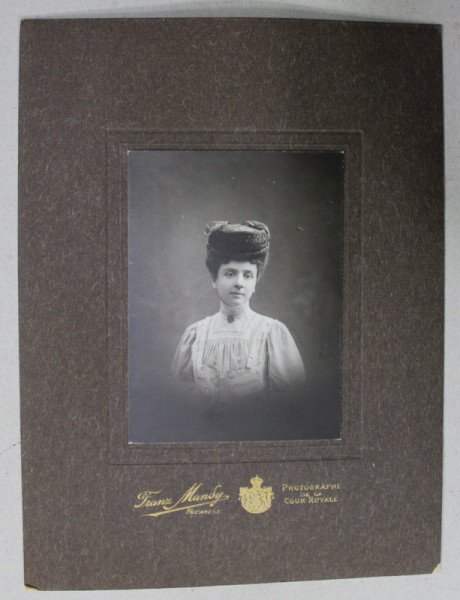 STUDIO FOTO FRANZ MANDY , BUCURESTI, TANARA CU TOCA , ROCHITA CU DANTELA , FOTOGRAFIE , CCA . 1900