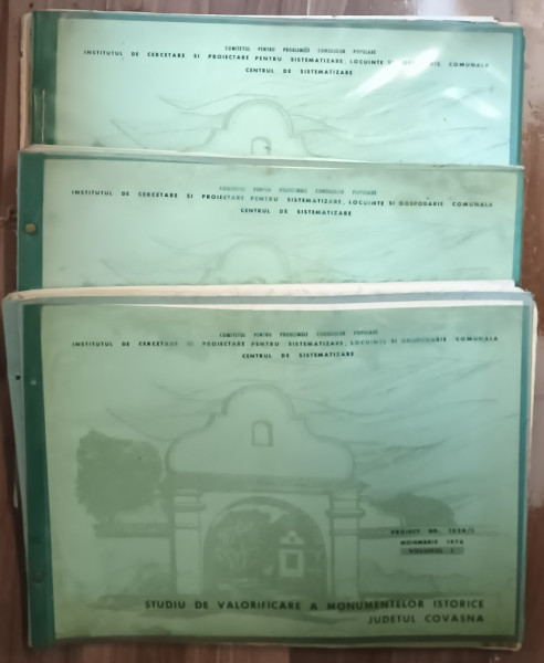 STUDIU DE VALORIFICARE A MONUMENTELOR ISTORICE JUDETUL COVASNA , VOLUMELE I - III , NOIEMBRIE 1976 , VEZI DESCRIEREA !