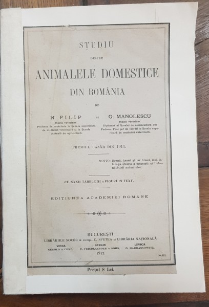 STUDIU DESPRE ANIMALELE DOMESTICE DIN ROMANIA-N.FILIP,G.MANOLESCU