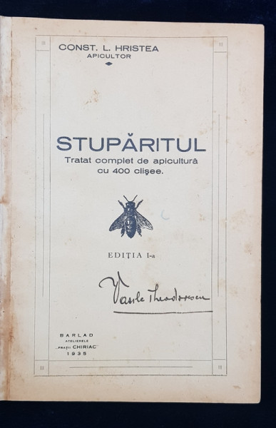 STUPARITUL , CONSTANTIN L. HRISTEA - BUCURESTI 1935