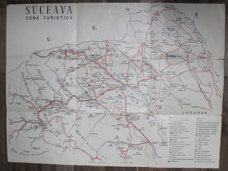 SUCEAVA , ZONA TURISTICA , HARTA , ANII ' 80
