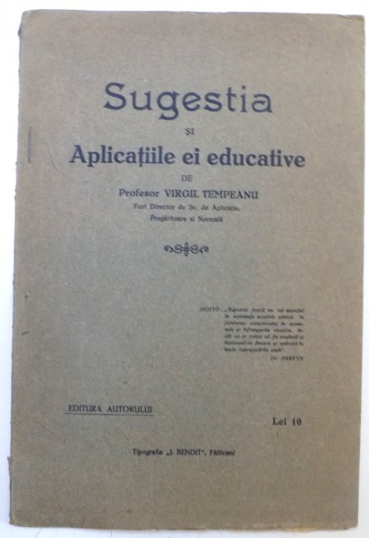 SUGESTIA SI APLICATIILE EI EDUCATIVE de VIRGIL TEMPEANU