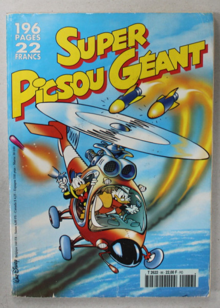 SUPER PICSOU GEANT / COUAC !  , REVISTA DE BENZI DESENATE IN LIMBA FRANCEZA , NO. 86 , AOUT 1998 , TIPARITA FATA VERSO , COLEGAT