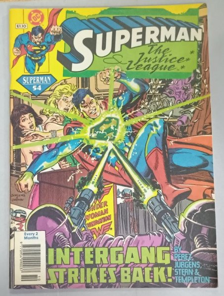 SUPERMAN , THE JUSTICE LEAGUE , no. 54 , DC COMICS , BENZI DESENATE , 1992