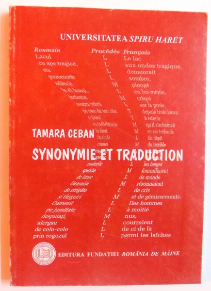 SYNONYMIE ET TRADUCTION par TAMARA CEBAN , 2002
