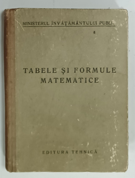 TABELE si FORMULE MATEMATICE, 1953