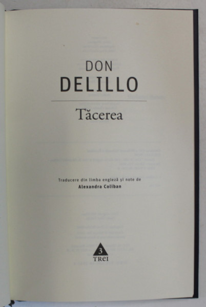 TACEREA , roman de DON DELILLO , 2024