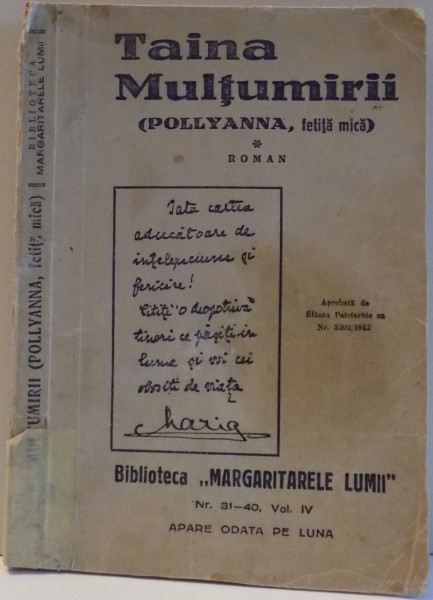 TAINA MULTUMIRII SAU POLLYANNA de ELEONORA PORTER