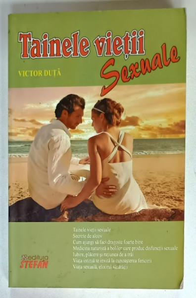 TAINELE VIETII SEXUALE de VICTOR DUTA , 2013 , PREZINTA  URME DE UZURA