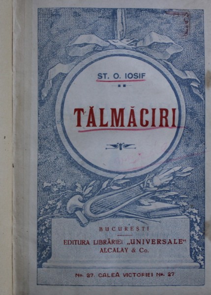 TALMACIRI de ST. O IOSIF , EDITIE INTERBELICA