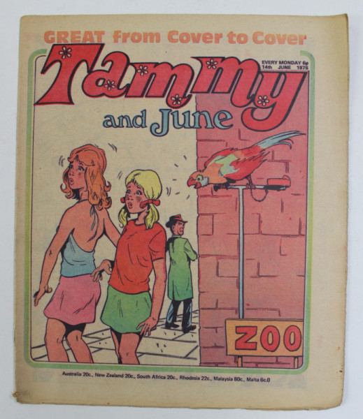 TAMMY AND JUNE , REVISTA PENTRU  ADOLESCENTI , CONTINE BENZI DESENATE , 14 th   JUNE, 1975