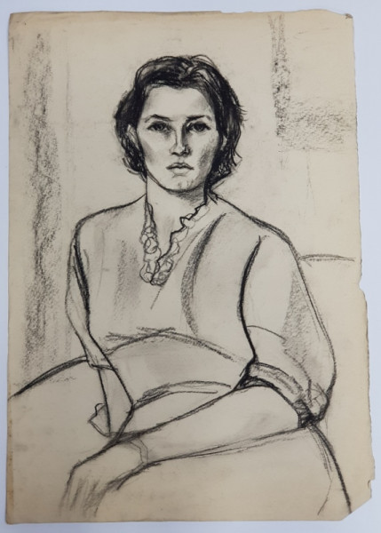 TANARA SEZAND , DESEN CU AUTOR NECUNOSCUT , ANII '70