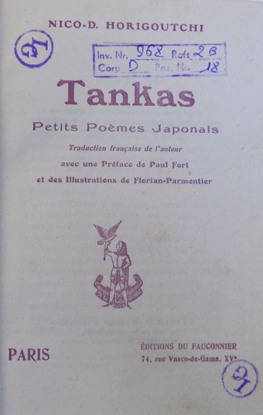 TANKAS  - PETITS POEMES JAPONAIS par NICO - D. HORIGOUTCHI , illustrations de FLORIAN  - PARMENTIER , 1921