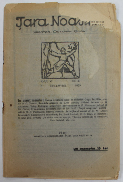 TARA  NOASTRA , REVISTA , ANUL VI , NR. 49 , 6 DECEMBRIE 1925 , MICI FRAGMENTE LIPSA LA COLTURI