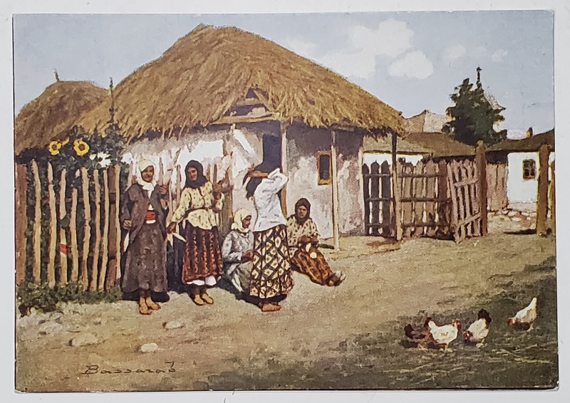 TARANCI IN FATA CASEI , CARTE POSTALA ILUSTRATA , COLECTIA E. MARVAN , BUCURESTI , INTERBELICA