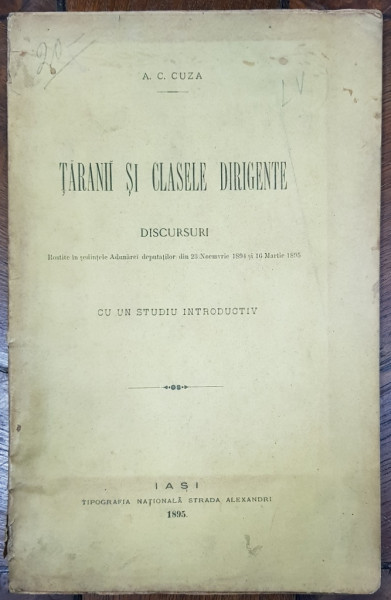 TARANII SI CLASELE DIRIGENTE, DISCURSURI -I ASI, 1895