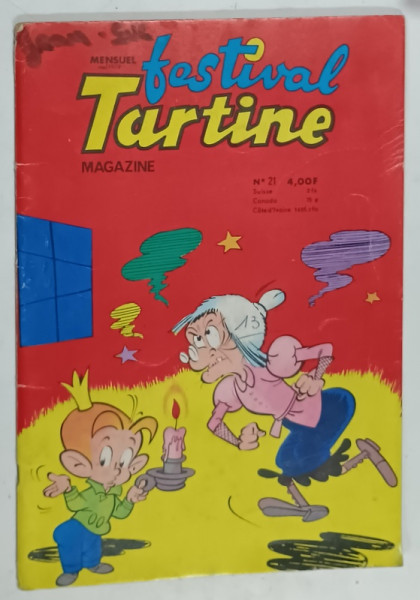 TARTINE FESTIVAL , MENSUEL MAGAZINE , REVISTA DE BENZI DESENATE CU TEXT IN LIMBA FRANCEZA , No. 21 , 1979