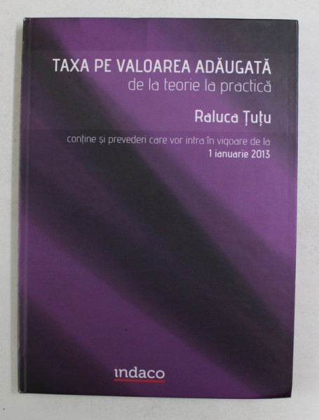 TAXA PE VALOAREA ADAUGATA de RALUCA TUTU , 2012