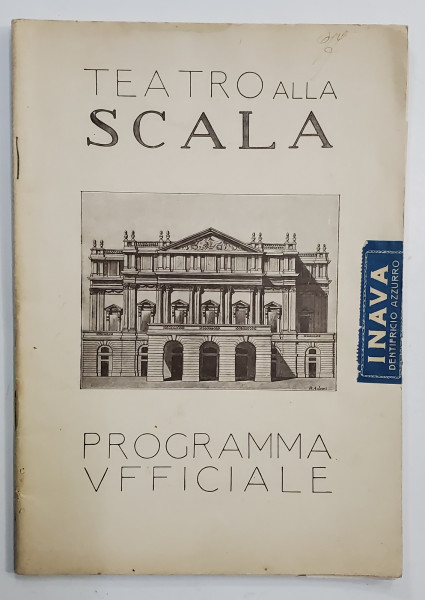 TEATRO ALLA SCALA , PROGRAMMA UFFICIALE , 1928