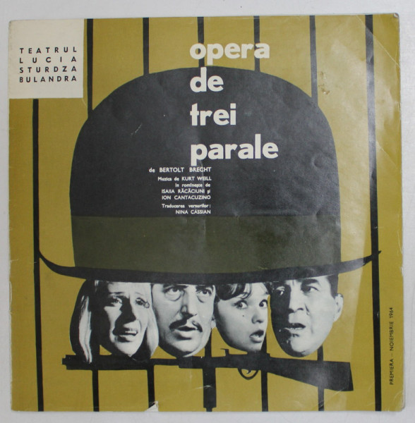TEATRUL LUCIA STURDZA BULANDRA , CAIET PROGRAM , PIESA '' OPERA DE TREI PARALE '' , 1964