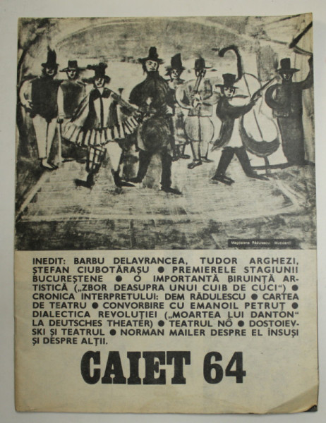 TEATRUL NATIONAL BUCURESTI , CAIET , NR. 64 , STAGIUNEA 1982 - 1983