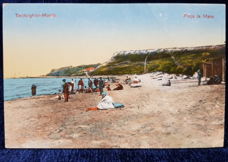 Techirghiol-Movila. Plaja la Mare - CP ilustrata