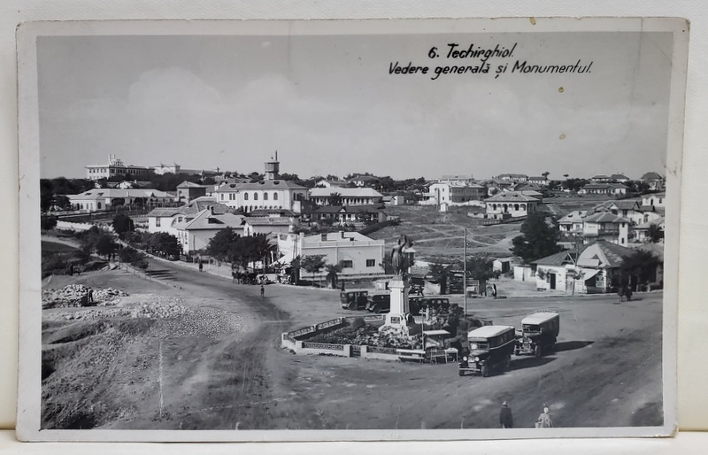 TECHIRGHIOL - VEDERE GENERALA SI MONUMENTUL , FOTOGRAFIE TIP CARTE POSTALA , 1936