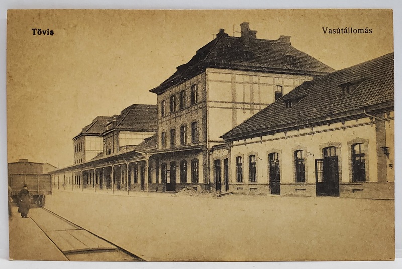 TEIUS , GARA , CARTE POSTALA , INCEPUTUL SEC. XX
