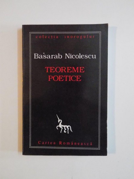 TEOREME POETICE de BASARAB NICOLESCU 1994 , CONTINE DEDICATIA AUTORULUI