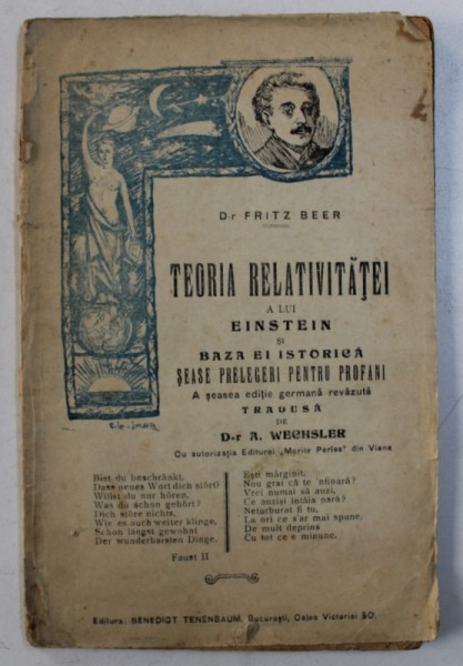 TEORIA RELATIVITATII A LUI EINSTEIN SI BAZA EI ISTORICA de FRITZ BEER , 1920