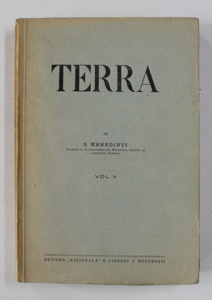 TERRA , VOLUMUL II de S. MEHEDINTI