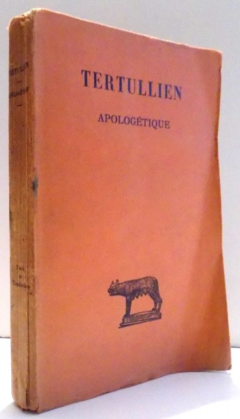 TERTULLIEN, APOLOGETIQUE , 1929