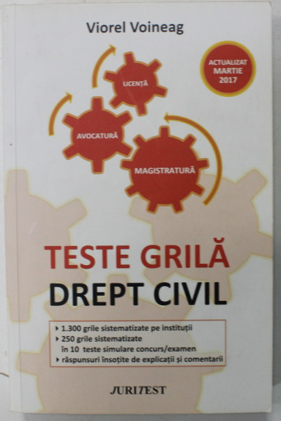 TESTE GRILA , DREPT CIVIL , AVOCATURA , LICENTA , MAGISTRATURA de VIOREL VOINEAG , ACTUALIZAT MARTIE 2017