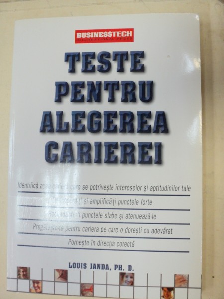TESTE PENTRU ALEGEREA CARIEREI-LOUIS JANDA , PH. D.   2003