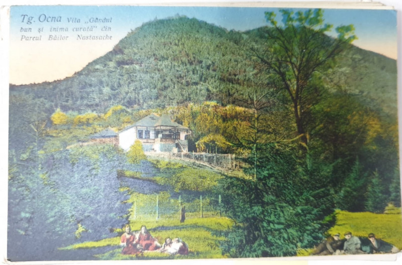 TG. OCNA , VILA '' GANDUL BUN SI INIMA CURATA '' DIN PARCUL BAILOR NASTASACHE , CARTE POSTALA , 1927
