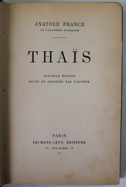 THAIS par ANATOLE FRANCE , 1920