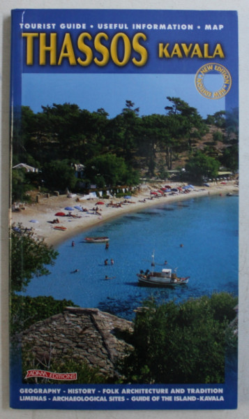 THASSOS  - KAVALA  - TOURIST GUIDE , USEFUL INFORMATION , MAP text REGINA MOUSTERAKI , 1996