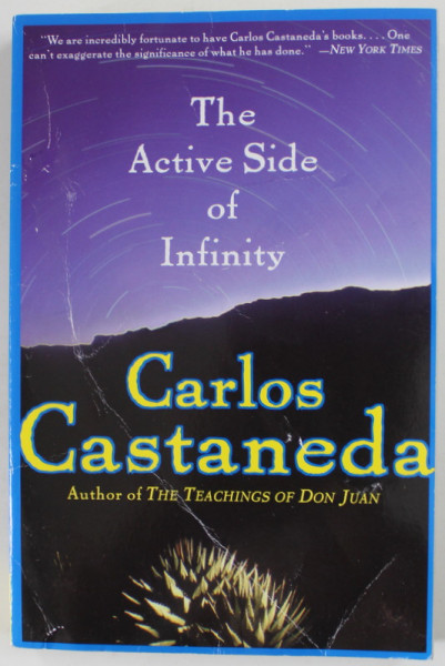 THE ACTIVE SIDE OF INFINITY by CARLOS CASTANEDA , 1999 , COPERTA CU DEFECTE , URME DE INDOIRE IN INTERIOR