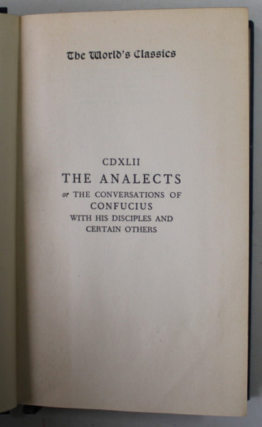 THE ANALECTS OR THE CONVERSATIONS OF CONFUCIUS WITH HIS DISCIPLES AND CERTAIN OTHERS , 1938