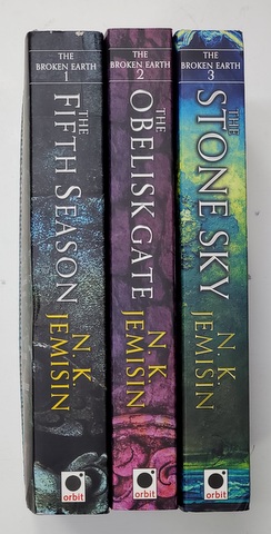 THE FIFTH SEASON / THE OBELISK GATE / THE STONE SKY / , SERIA '' THE BROKEN EARTH by N. K. JEMISIN ,  VOLUMELE I - III , 2015 -2017