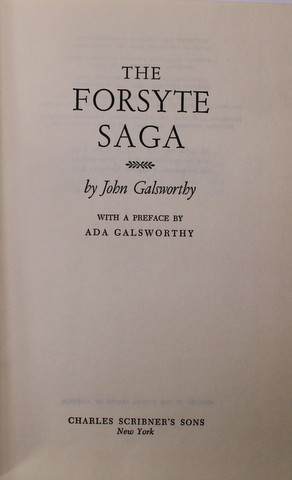 THE FORSYTE SAGA by JOHN GALSWORTHY , 1961