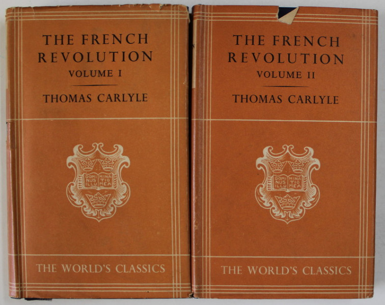 THE FRENCH REVOLUTION by THOMAS CARLYLE , TWO VOLUMES , 1939