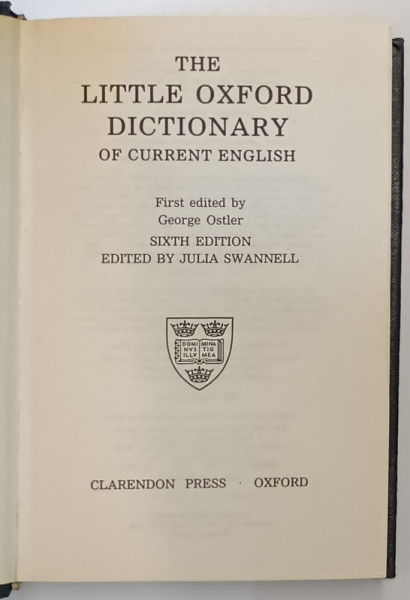 THE LITTLE OXFORD DICTIONARY , 1986