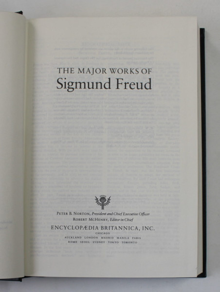 THE MAJOR WORKS OF SIGMUND FREUD , 1994