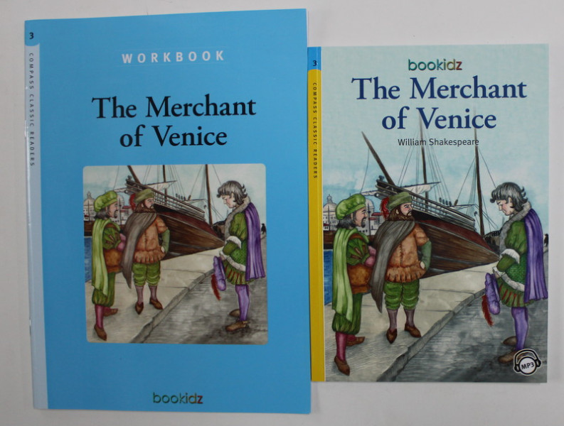 THE MERCHANT OF VENICE  by WILLIAM SHAKESPEARE  , retold by PIETER KOSTER   + WORKBOOK , LEVEL 3 , 2017 , CONTINE MP3 *